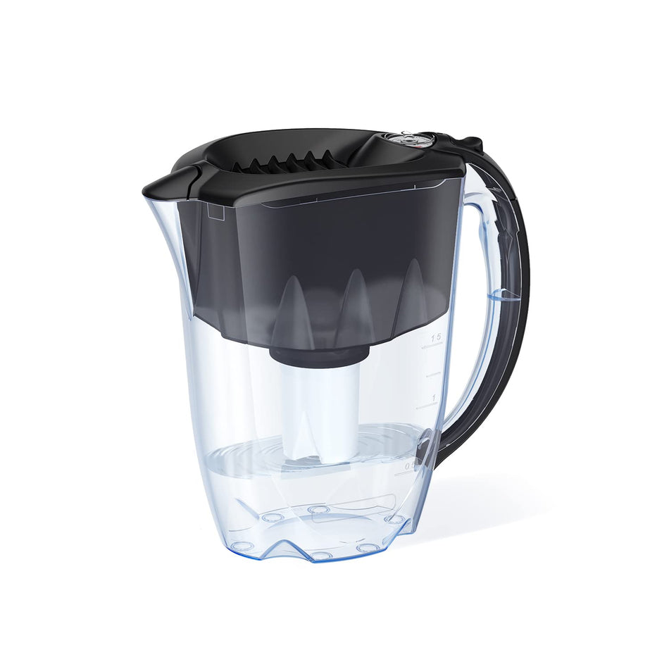 Freshsipsupply 7-Cup Water Filtration Pitcher - Black, Includes 1 x B15 Filter
