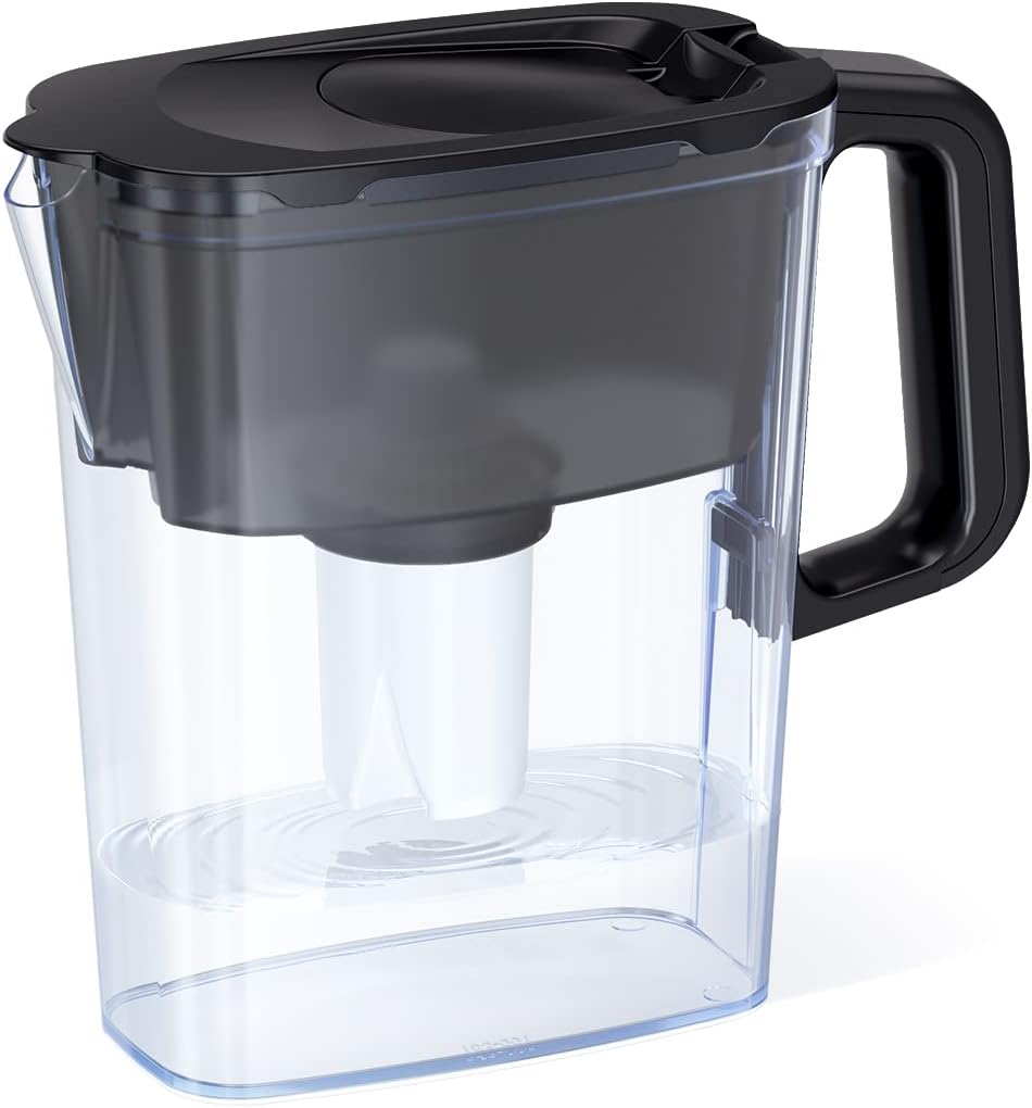Freshsipsupply 5-Cup Water Filtration Pitcher - Black, Includes 1 x B15 Filter